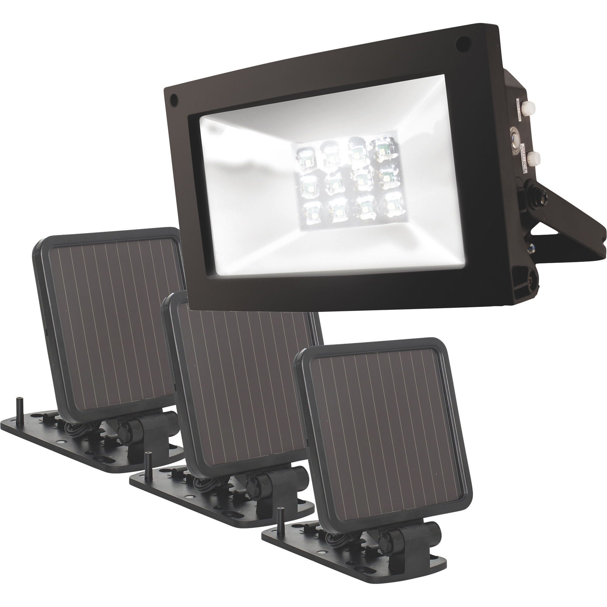Maxsa Superbright LED Solar Flood Light, 3 Solar Panels, 240 Lumens, Model# 40331